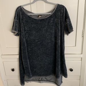 Free People We the Free Women’s Doran Tee Gray Washed Velvet Size Medium